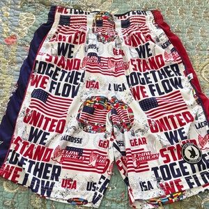 Patriotic USA Graphic lacrosse Shorts - Red White Blue